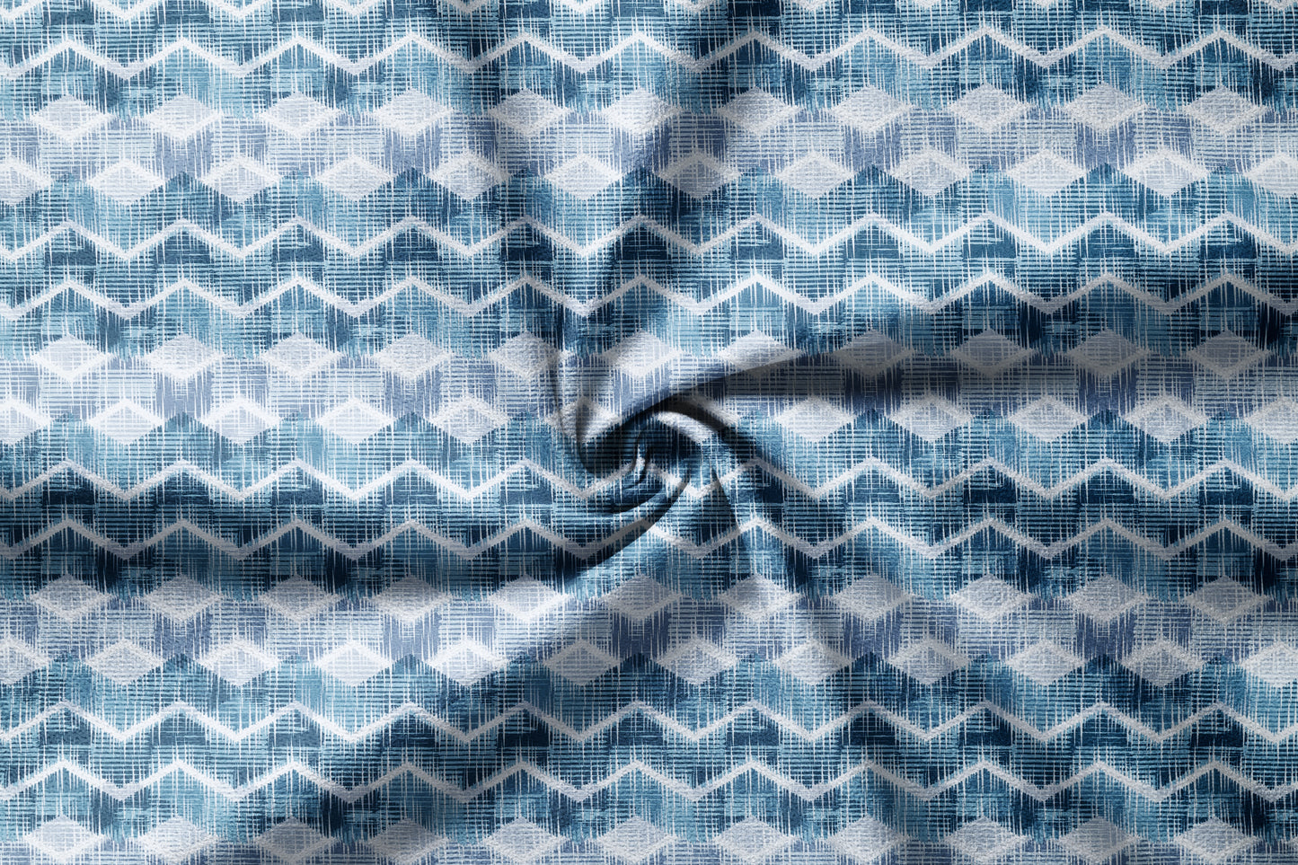 Blue Motion Printed Queen Size Bedsheet