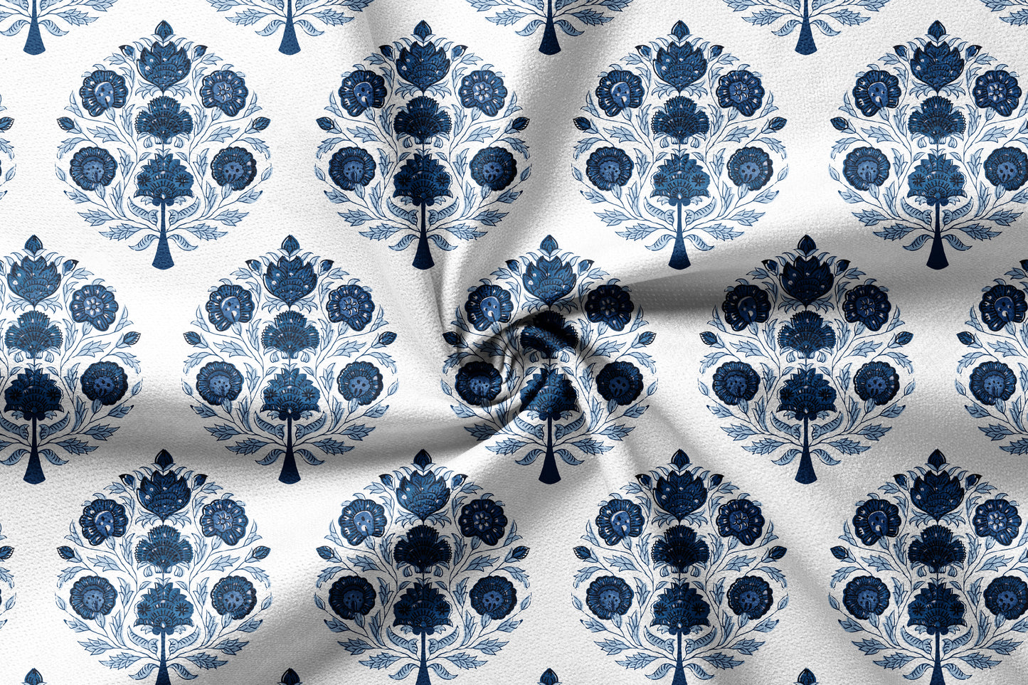 Zarif Phool Motif - Decorative Printed Fabric - Sample