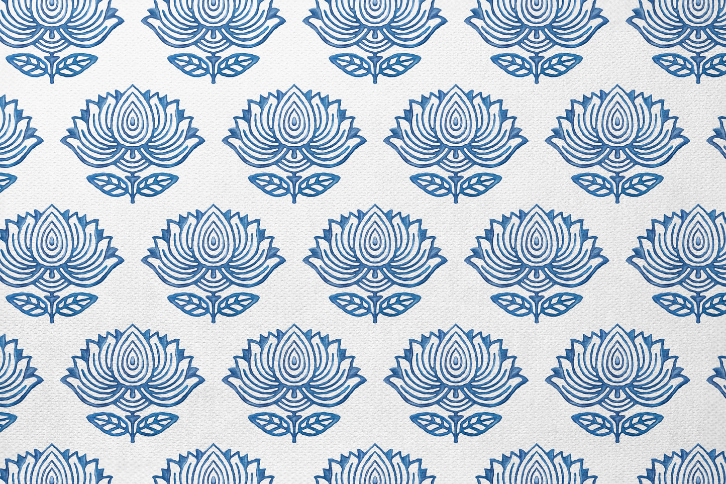 Blue Lotus Block - Decorative Printed Fabric