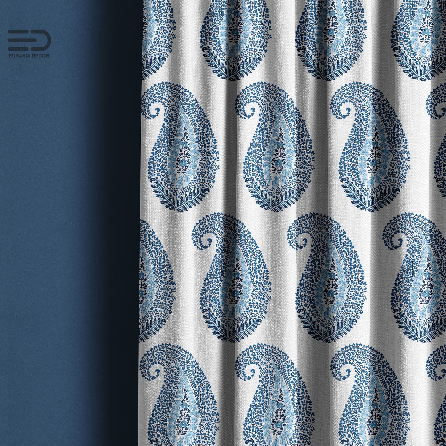 Indigo Teardrop - Decorative Printed Fabric