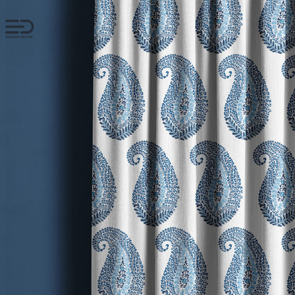 Indigo Teardrop - Decorative Printed Fabric
