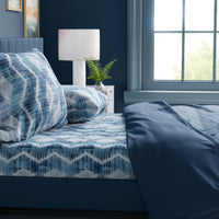 Blue Motion Printed Queen Size Bedsheet