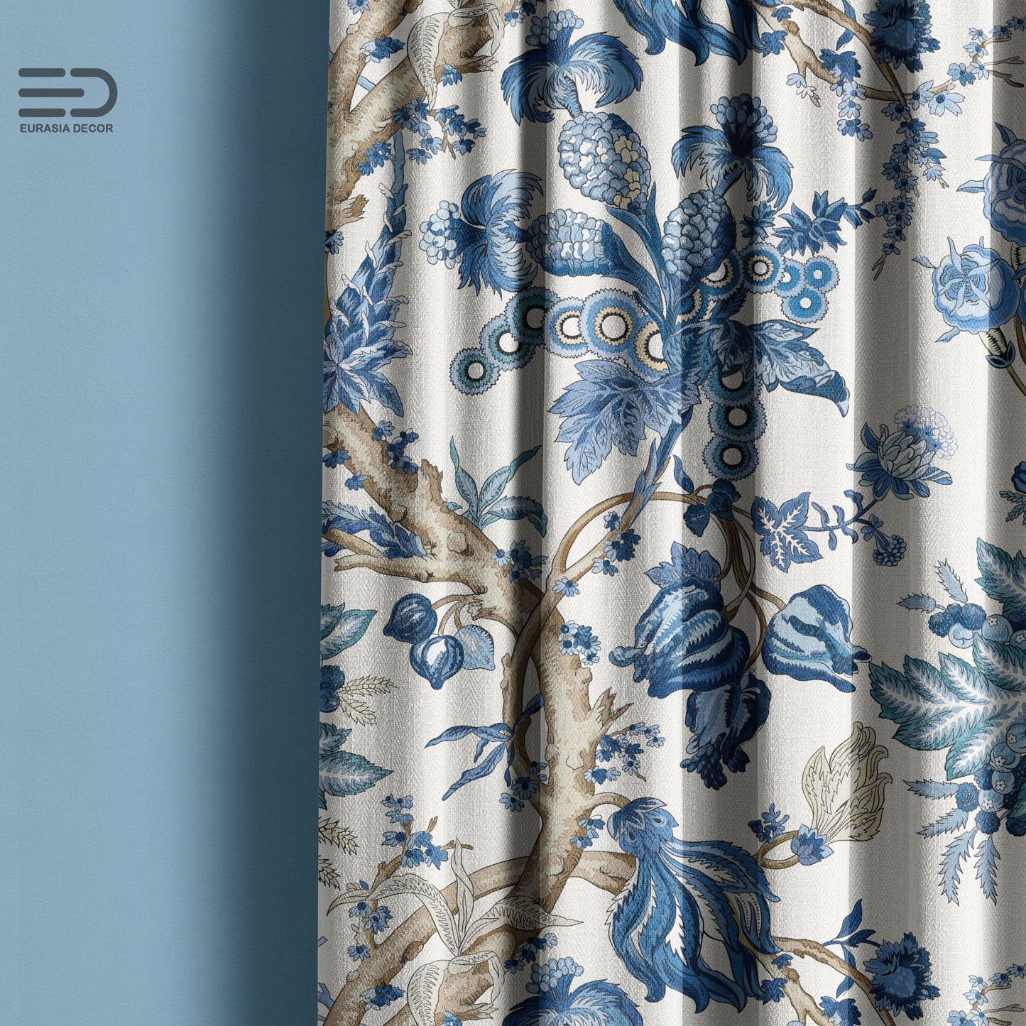 Delft Meadow - Decorative Printed Fabric