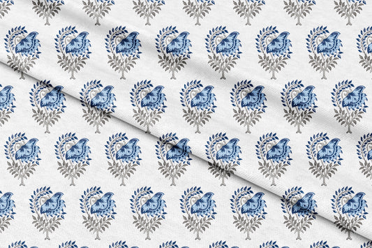 Indigo Motif - Decorative Printed Fabric - Sample
