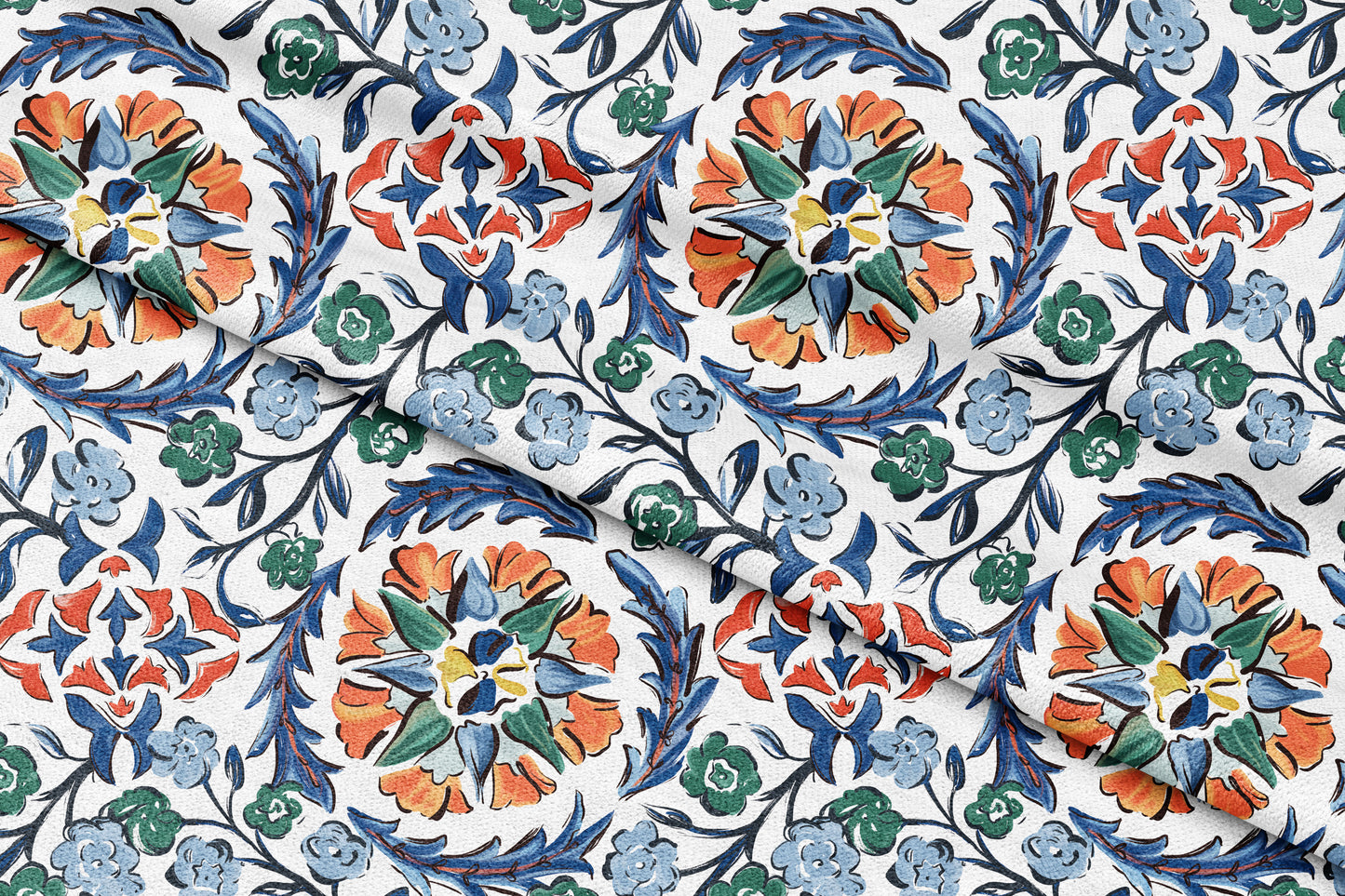 Gul-e-Taj - Decorative Printed Fabric - Sample
