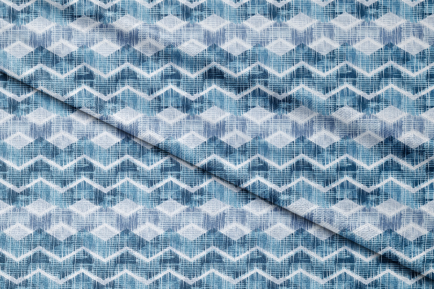 Blue Motion Printed Queen Size Bedsheet