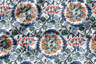 Gul-e-Taj - Decorative Printed Fabric - Sample