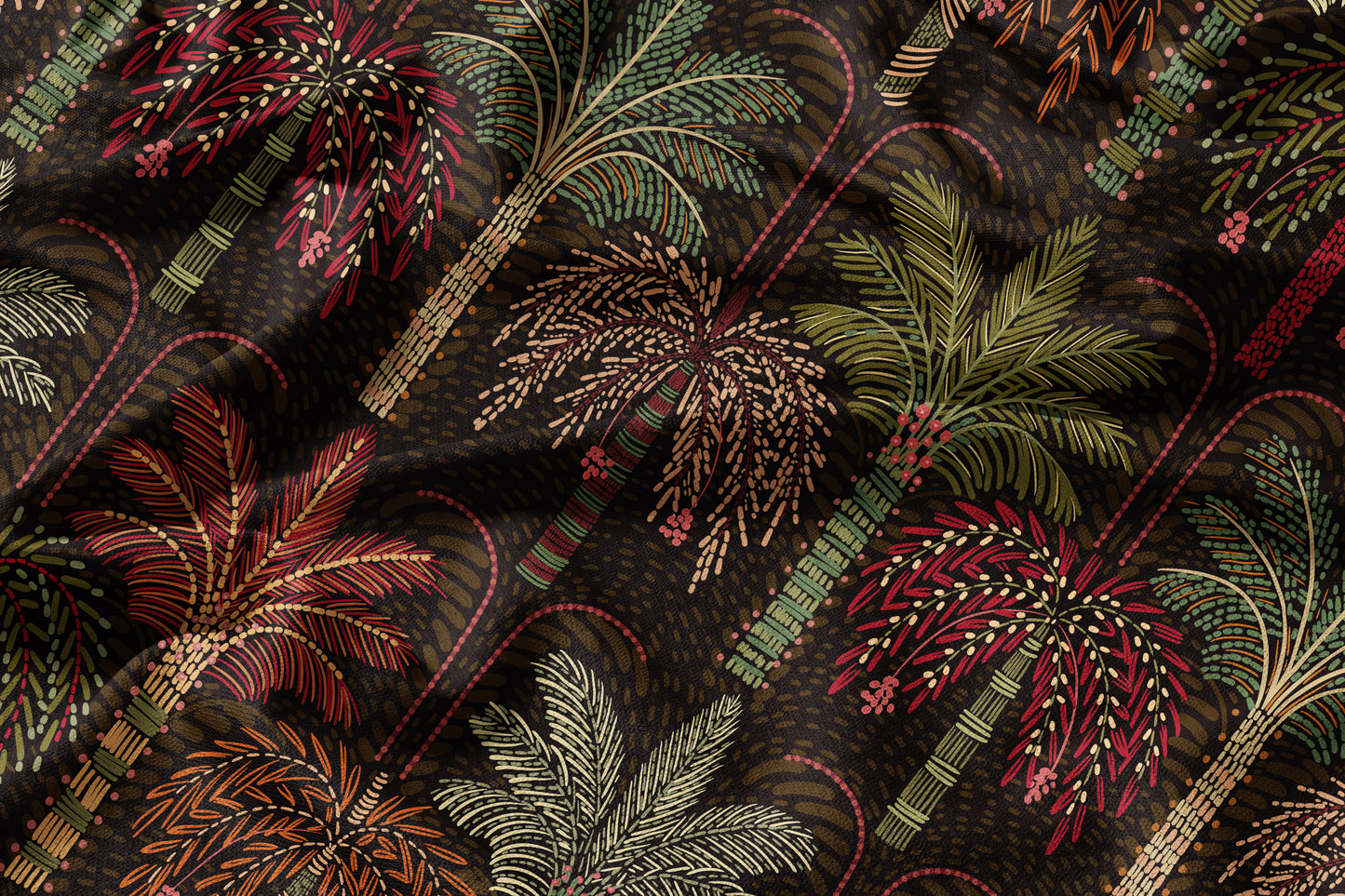 Tropical Palm Grove - Decorative Printed Fabric