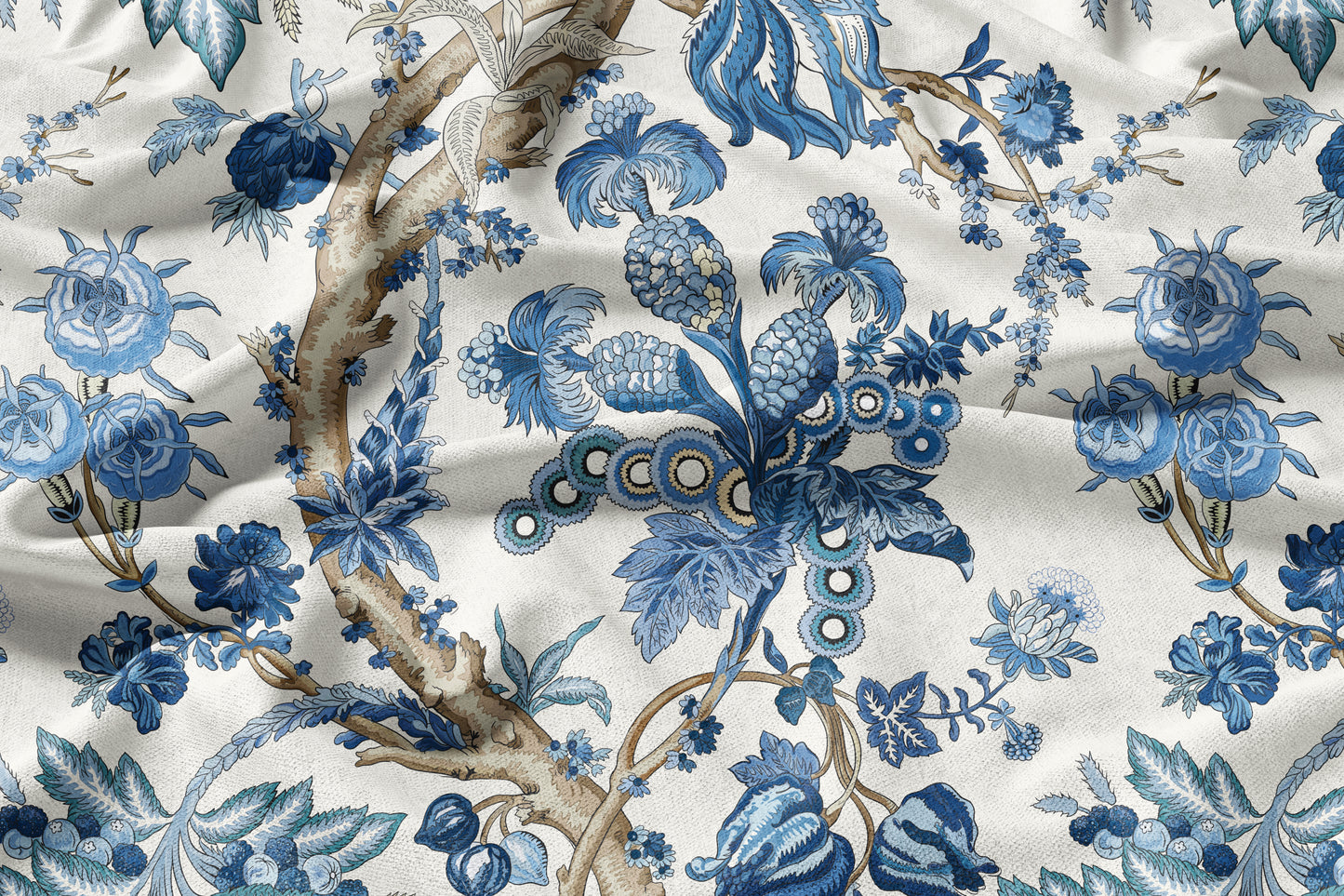 Delft Meadow - Decorative Printed Fabric - Sample