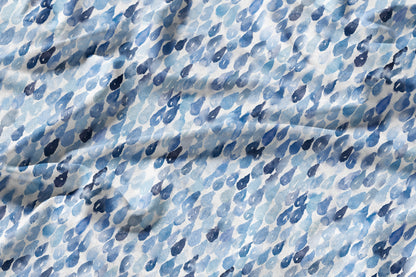 Monsoon Raindrops - Decorative Printed Fabric - Sample