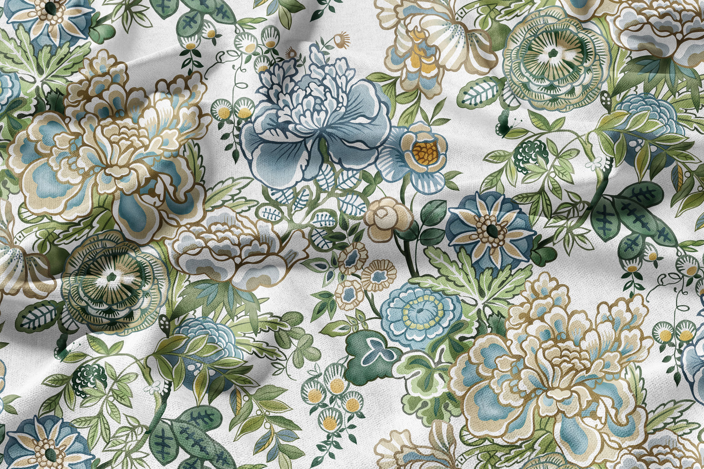  Serene Garden - Decorative Printed Fabric - Sample