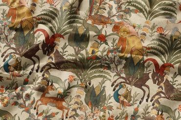   Bagh-i-Roohani - Decorative Printed Fabric - Sample