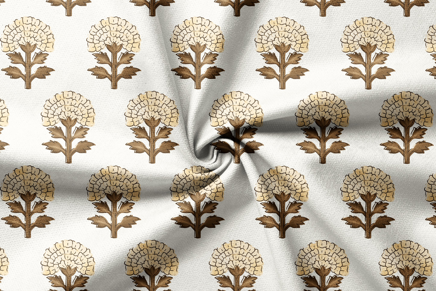 Gul-e-Mughal - Decorative Printed Fabric - Sample