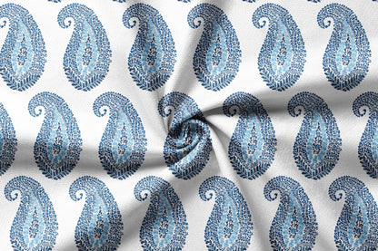 Indigo Teardrop - Decorative Printed Fabric - Sample