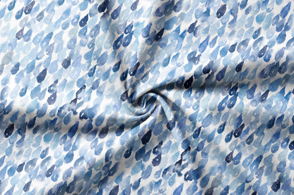 Monsoon Raindrops - Decorative Printed Fabric - Sample
