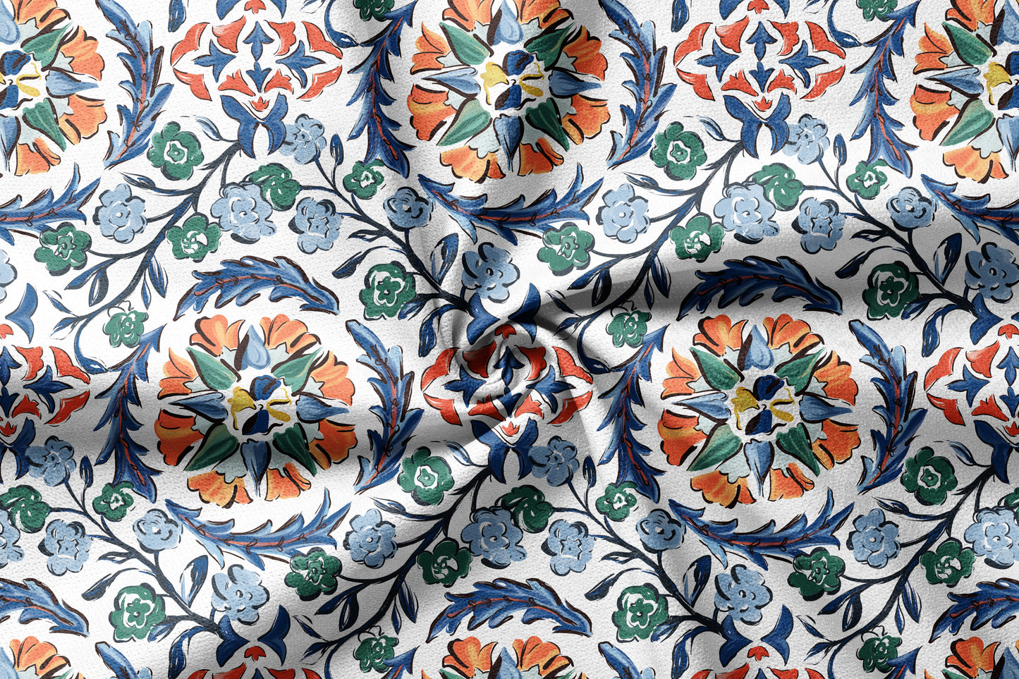 Gul-e-Taj - Decorative Printed Fabric - Sample