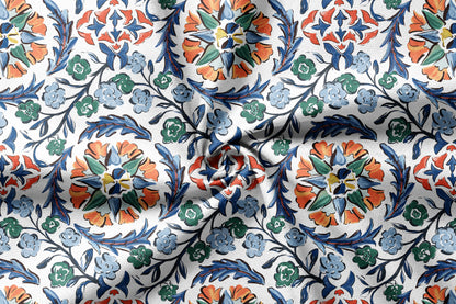 Gul-e-Taj - Decorative Printed Fabric - Sample