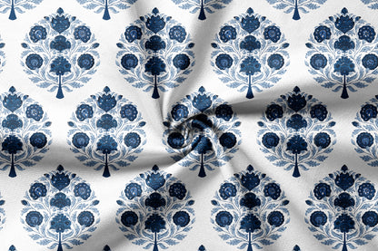Zarif Phool Motif - Decorative Printed Fabric - Sample