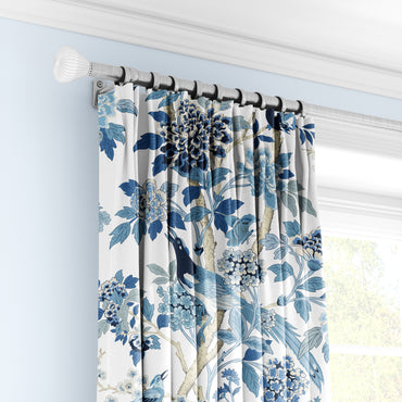 Blue Chinoiserie Birds - Decorative Printed Fabric