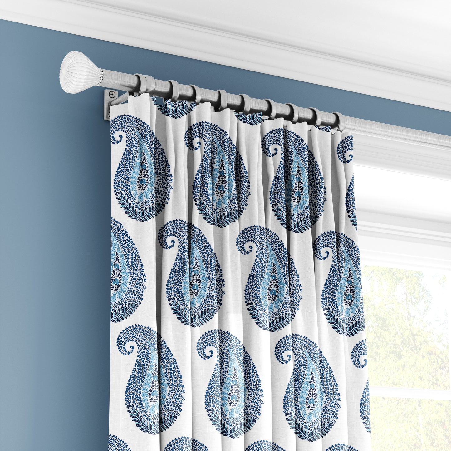 Indigo Teardrop - Decorative Printed Fabric