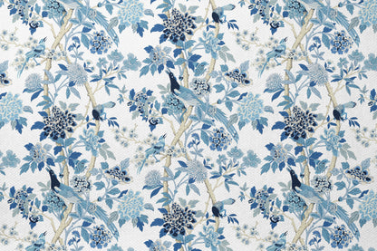 Blue Chinoiserie Birds - Decorative Printed Fabric